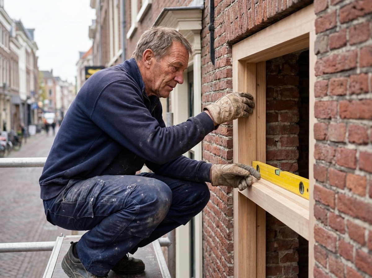 Nieuwe hardhouten kozijnen